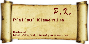 Pfeifauf Klementina névjegykártya
